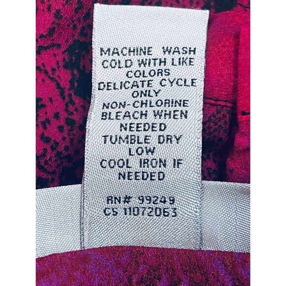 Catherines Womens 4X Red & Purple Floral Tunic Blouse Fairy Comfy Pintuck - Picture 13 of 16